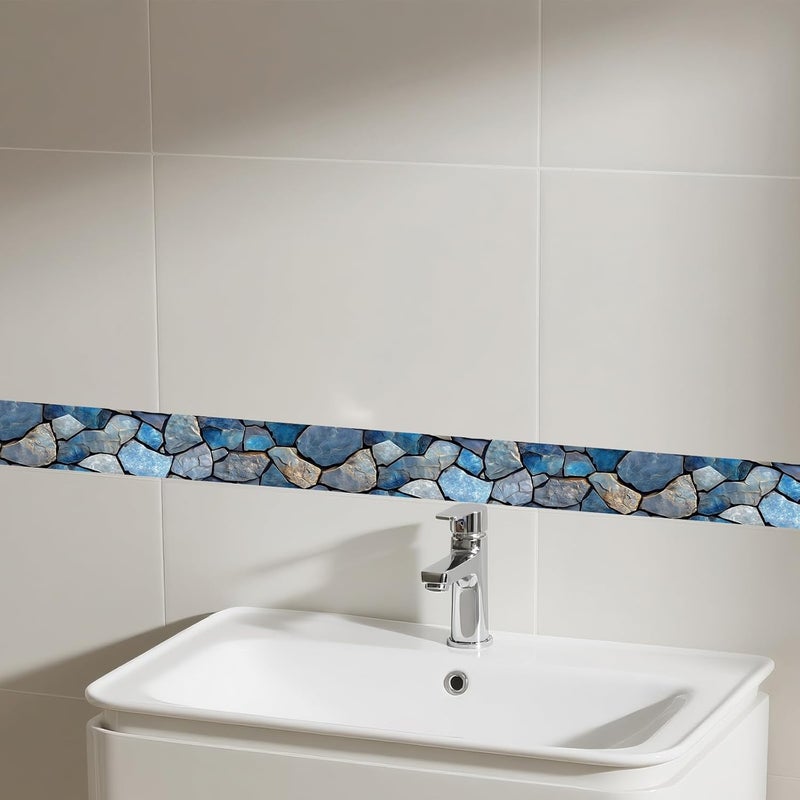 IVN Wallpaper Border Peeling and pasting Wall Stone Texture Decoration Wall Decoration self-Adhesive Border Bedroom Kitchen Mirror Frame Decoration Strip - Image 5